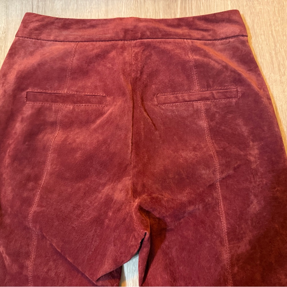 Anthropologie Burgundy Suede Flare Pants - NWT - Picture 8 of 13